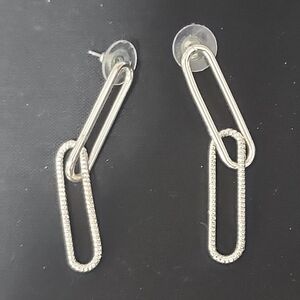 Paper Clip Dangle Earrings. Aluminum. Simple.